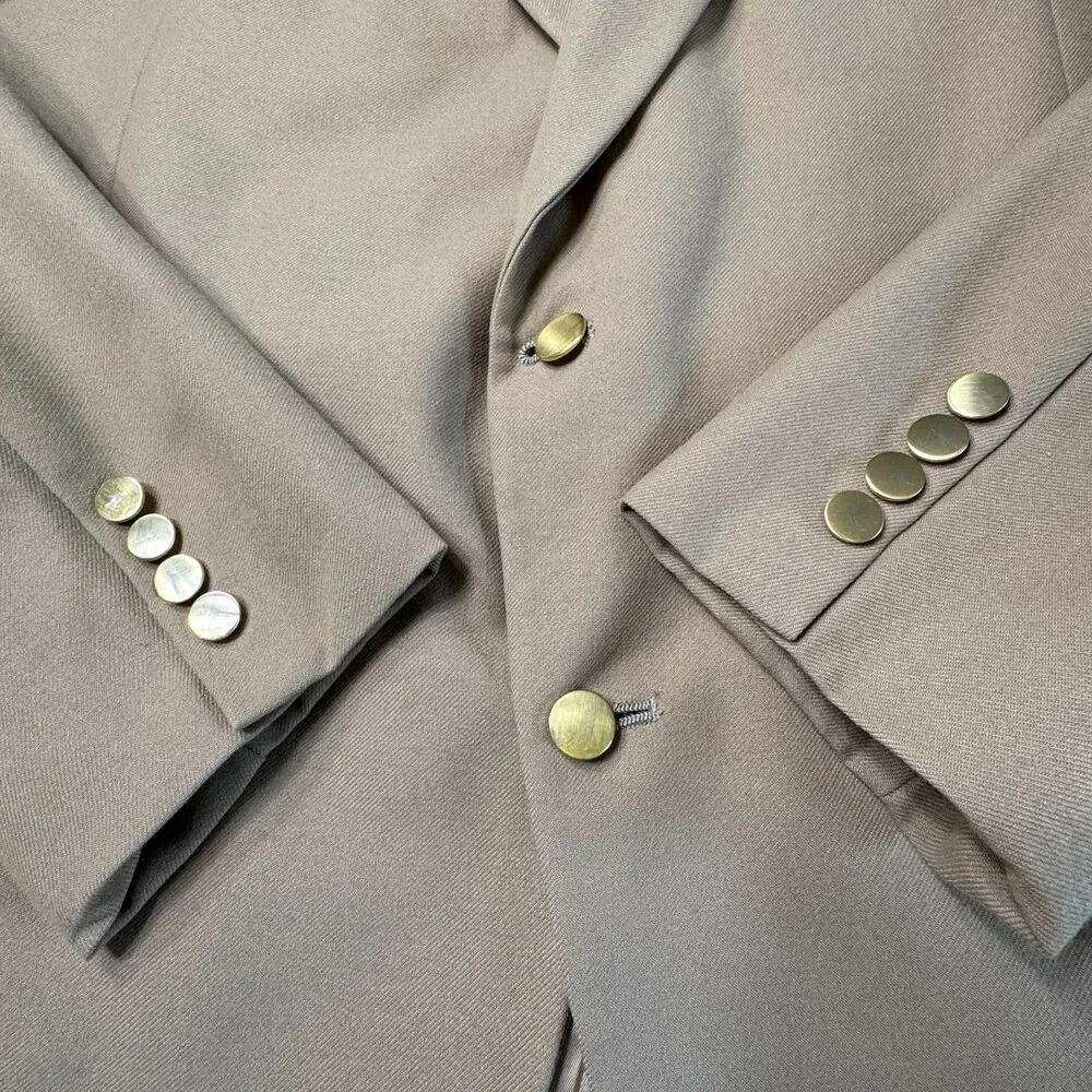VTG LL Bean Sport‎ Coat Jacket Blazer Mens 48R Tan Brown Two Button Academia USA - Picture 5 of 11